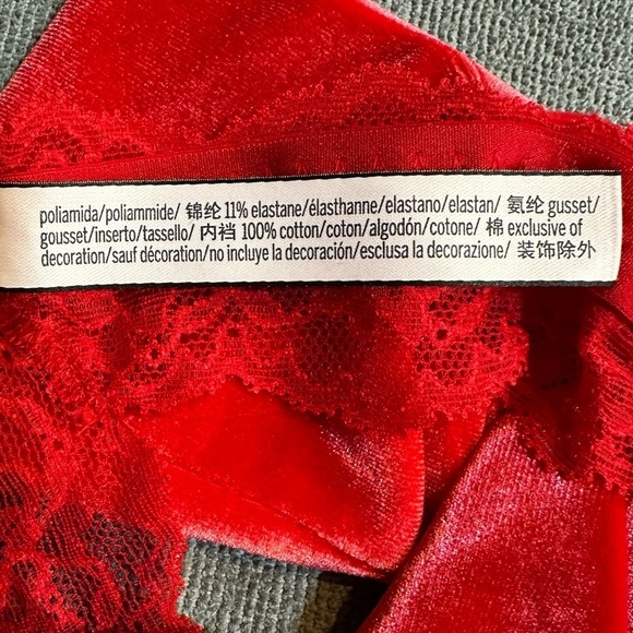 Victoria’s Secret Lace and Velvet Bow Cheekini Panty Size Medium - Picture 5 of 6